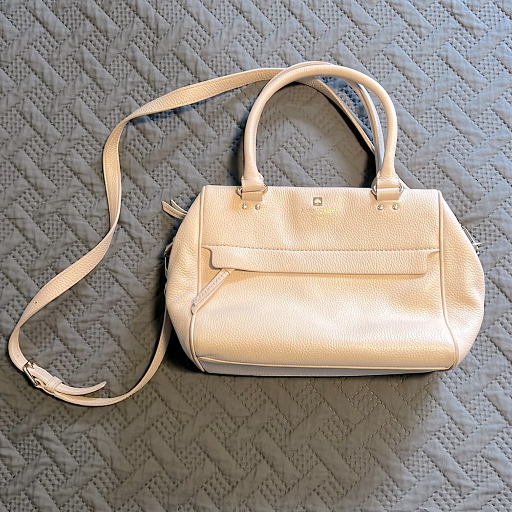 Kate Spade : Beige Leather Grant Park Hadlen Satchel Bag